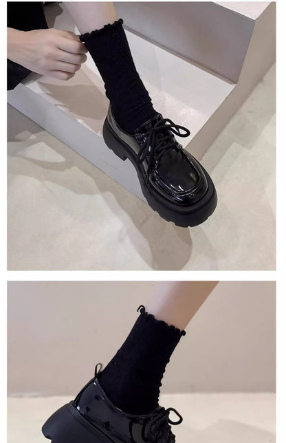 Spring And Summer New Student Leather Shoes Height Increasing Leisure Soft Bottom Pumps