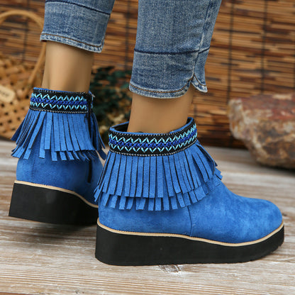 Fashion Thick Bottom Small Wedge Bootie