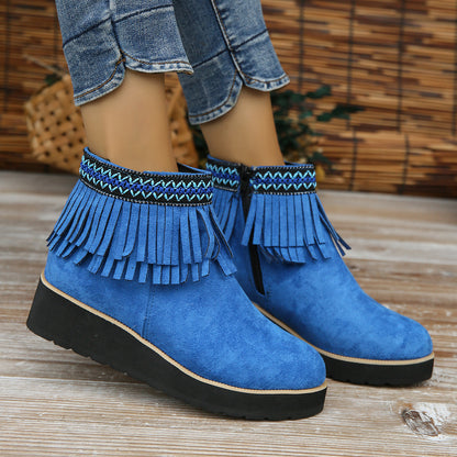 Fashion Thick Bottom Small Wedge Bootie