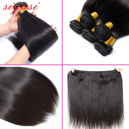 Straight Human Hair Bundles 1/3/4 Pieces Natural Black Women Cheap Remy Human Hair Extensions 10-30 Inch Bone Straight Bundles