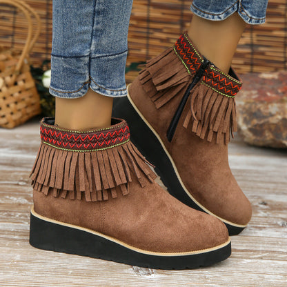 Fashion Thick Bottom Small Wedge Bootie